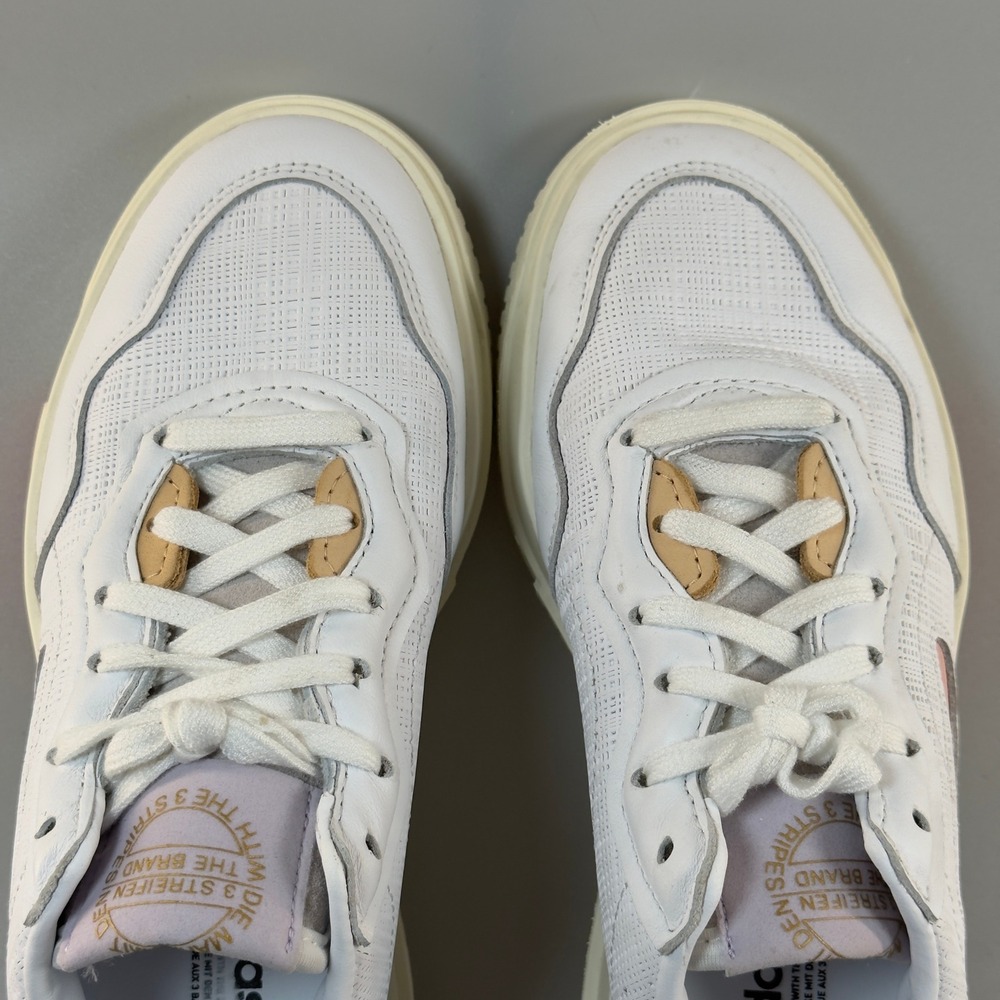 Adidas SC Premiere Women 6 Sneakers White Bone Leather Mesh Low Lace Up Shoes - Picture 7 of 16